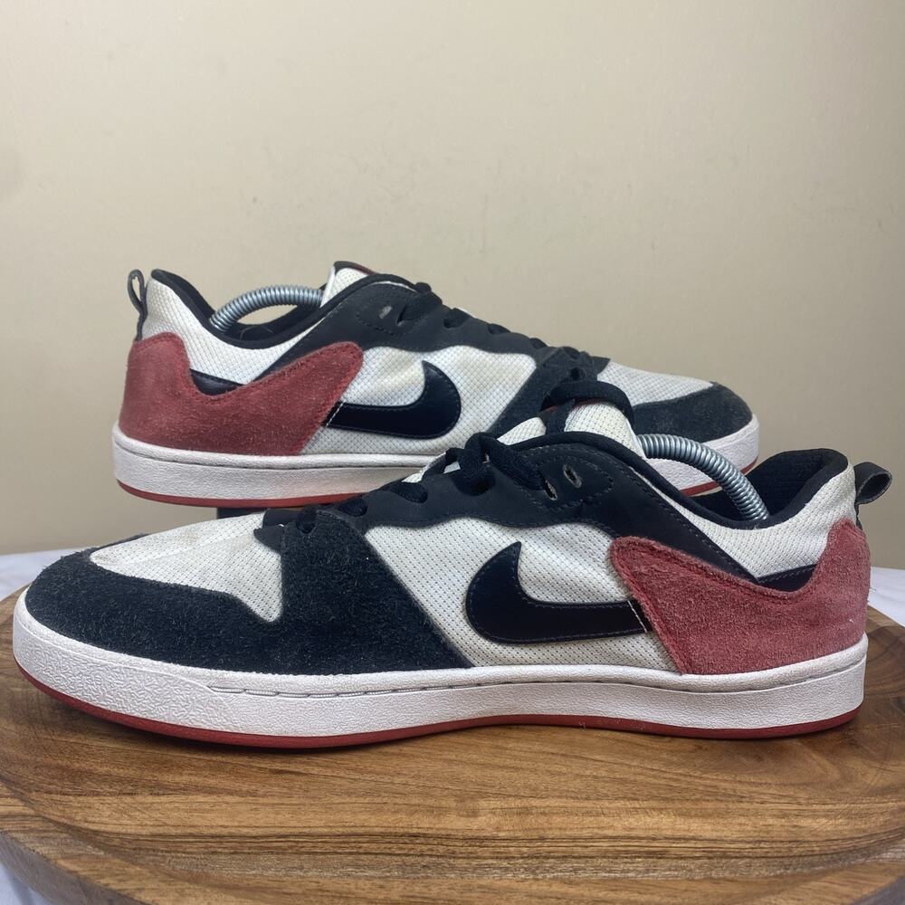 Nike Alleyoop SB White University Red Mens Black White Red Size 12 Low Top Shoes - Picture 6 of 9